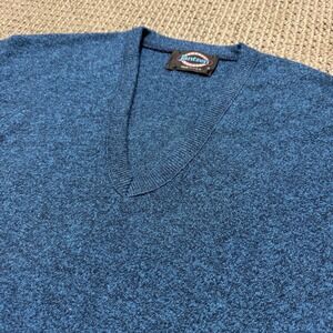 Jantzen Mens V Neck Speckled Blue Sweater XL Made in USA Vintage